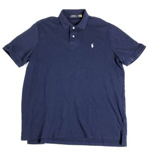 Polo Ralph Lauren Short Sleeve Shirt Men's XL Navy Blue White Logo G5